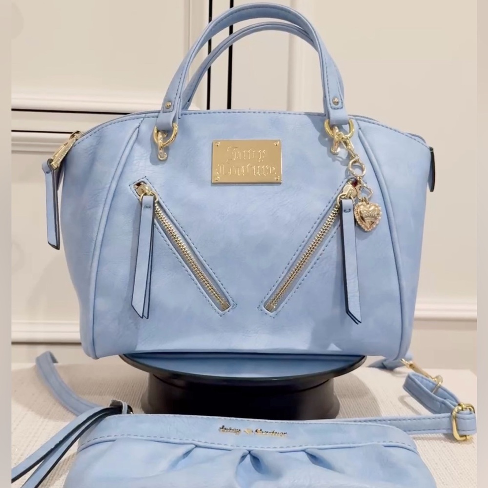 ✨🩵 SOLD - Juicy Couture Light Blue Satchel Bag & Wristlet Wallet Set